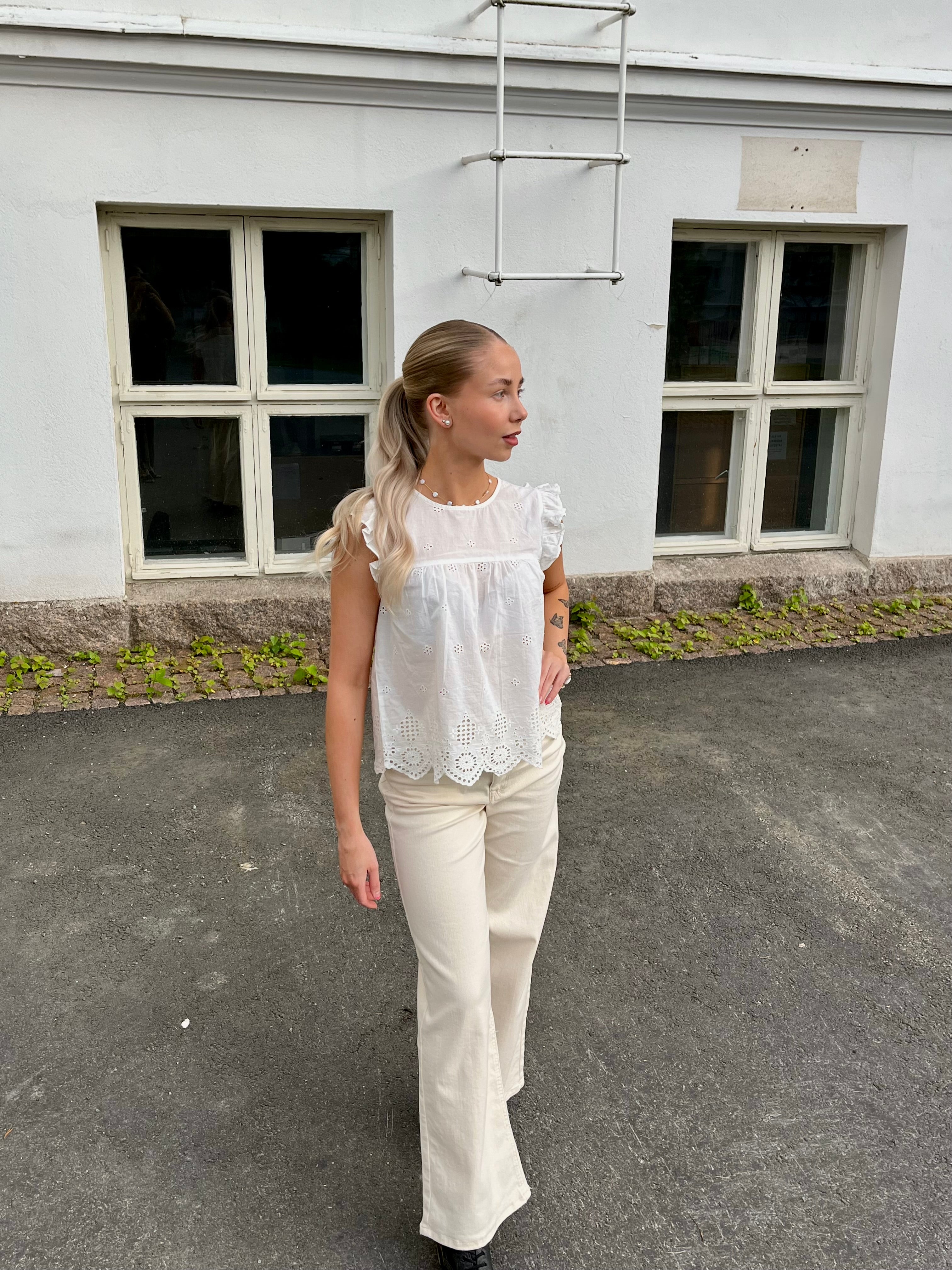 ONLMADISON BLUSH HW Wide Jeans - Beige